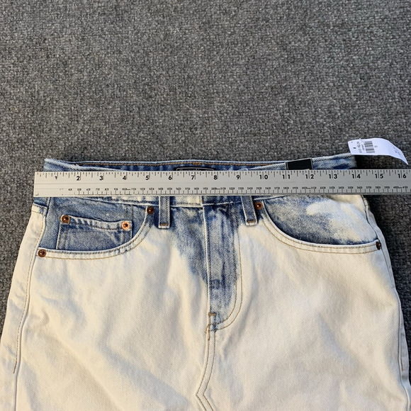 Abercrombie & Fitch Women's Micro Mini Skirt Bleached Denim Raw Jean Size 25/0 - Picture 11 of 12